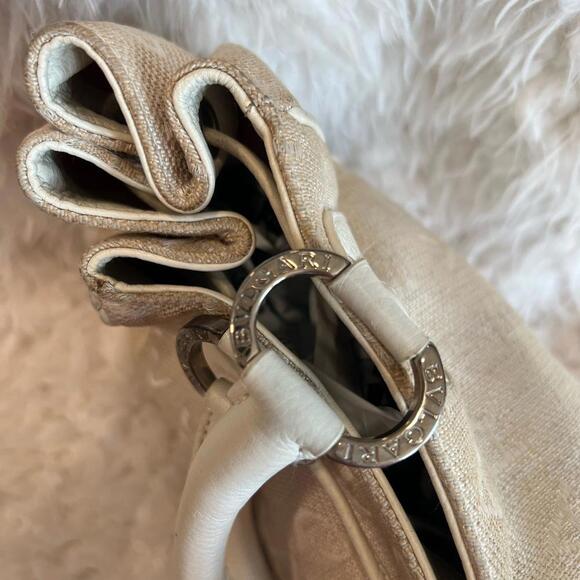 Bvlgari Mania Cream Signature Drawstring Shoulder Tote Bag (BVXX050) - Picture 9 of 9